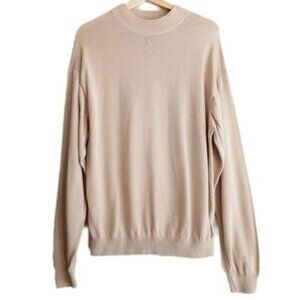 BARACUTA Silk Cotton Blend Fine Knit Sweater Pullover Top Sz L